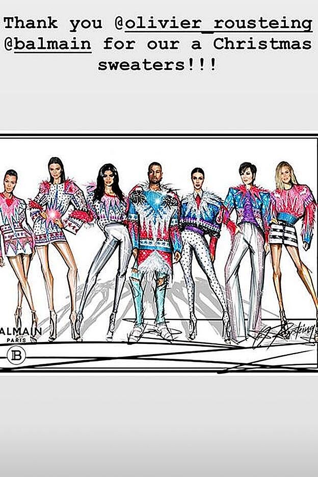 Los Ugly Christmas de Balmain para las Kardashians.