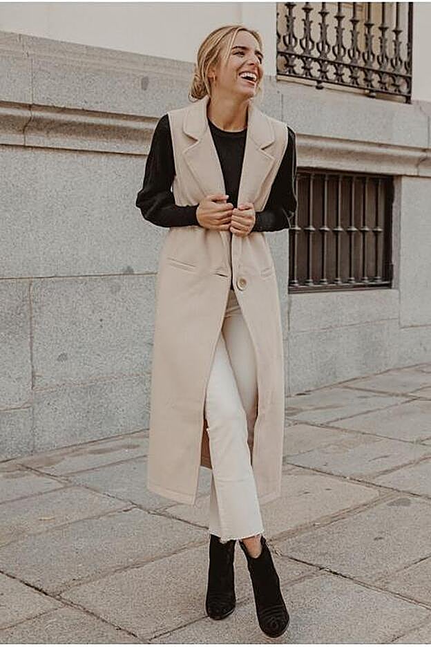 Chaleco crudo largo.