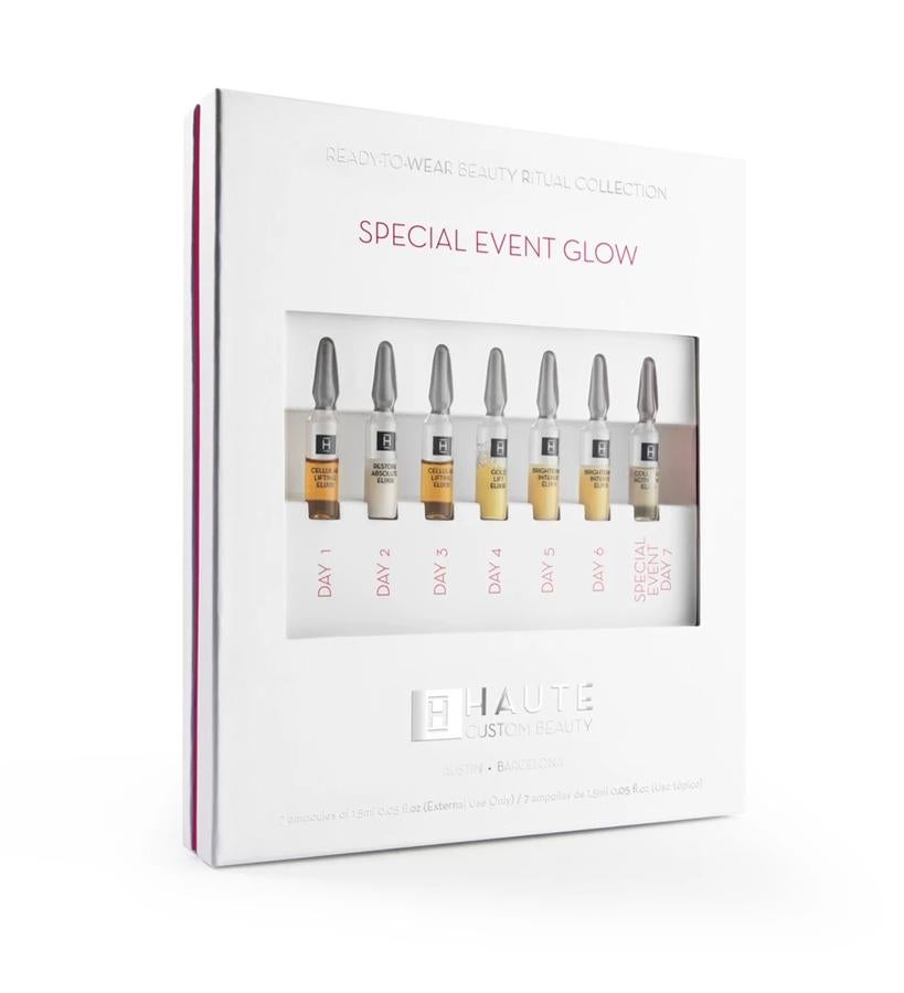 Se trata de un tratamiento revitalizante de siete días con activos y extractos naturales que reafirman y transforman la piel aportándole una luminosidad perfecta. Desde que inicias el uso notarás el toque satinado de la piel, y en 7 días tendrás la piel más tersa y suave. (105 €).