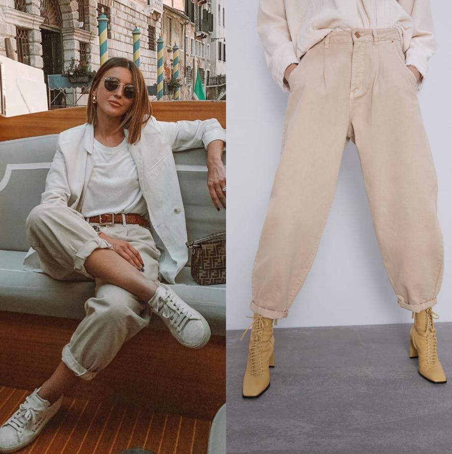 Y el descubrimiento del 2019 fue... ¡ Los slouchy jeans ! Y Alexandra Pereira fue de las primeras en unirse a este modelo de pantalón ancho que sacó Zara y que ahora tienen muchas firmas. Ahora los puedes encontrar en las rebajas por 19,99 euros.