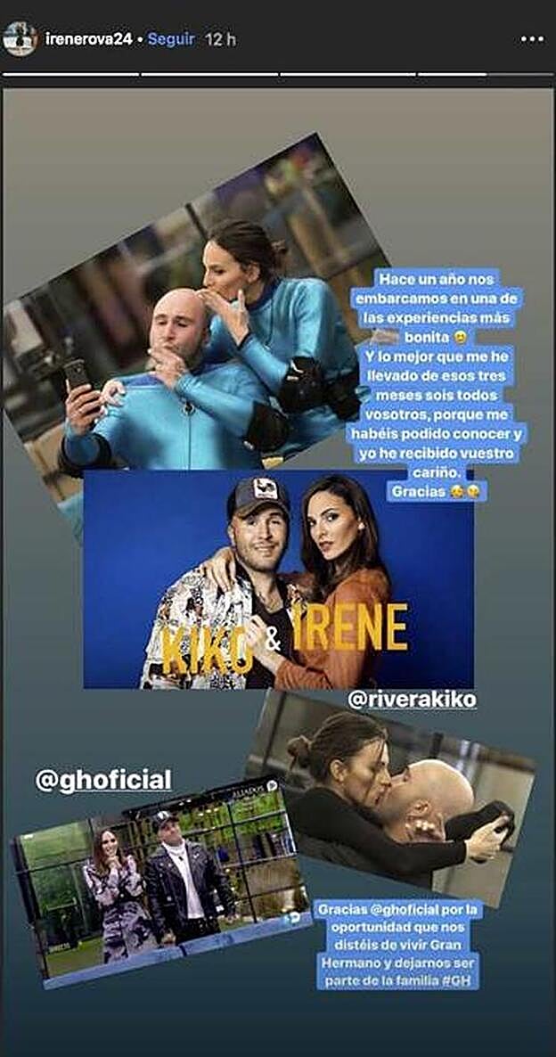 Este es el 'collage' con el que Irene Rosales ha recordado su paso por 'GH Dúo'.