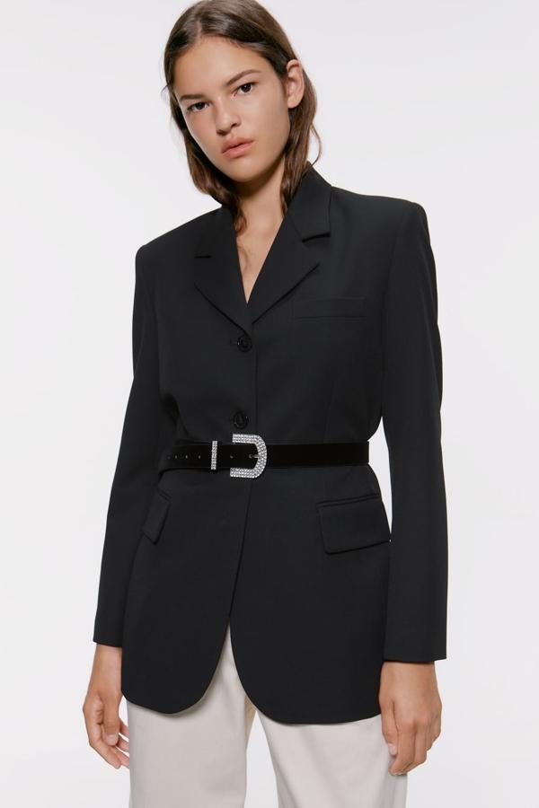 Cinturón forrado en terciopelo con hebilla metálica con aplicación joya,ahora 9,99 euros