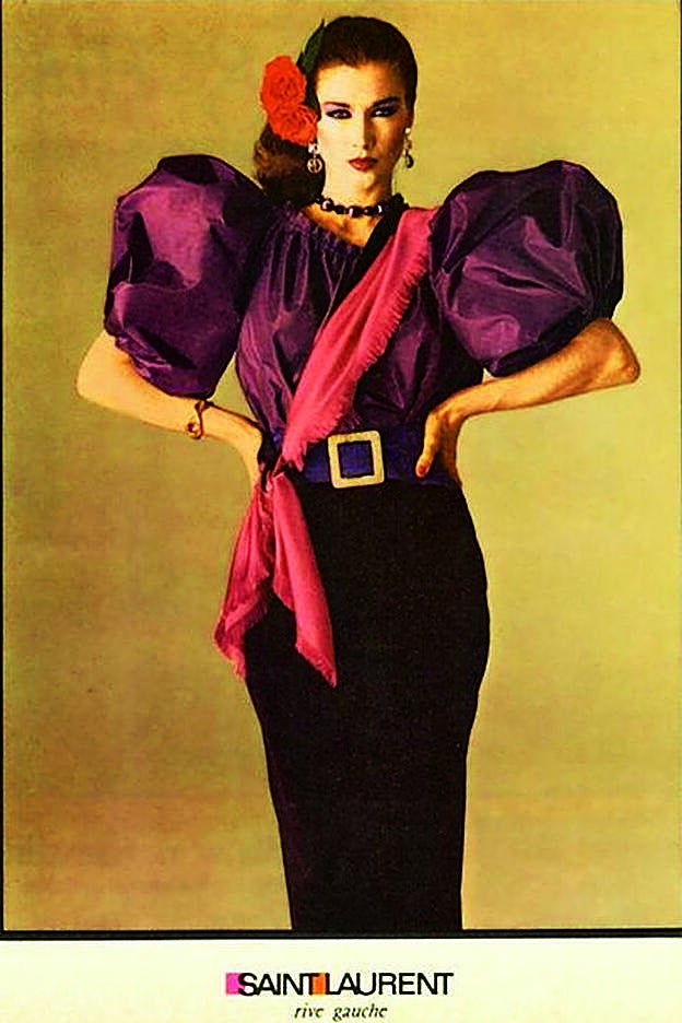Publicidad de Yves Saint Laurent de los 80.