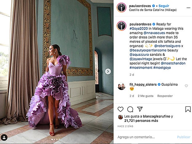 Roberto Siguero, maquillador oficial de Lancôme en España, fue el artífice del maquillaje de Paula Ordovás para los Goya. Por supuesto, aplicó la base Teint Idole Ultra Wear Nude sobre su rostro.