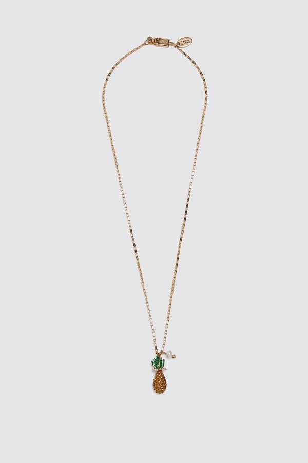 Colgante de piña con cadena, de la nueva colección de Zara (12,95 euros).