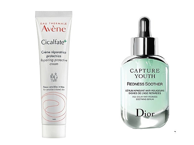 Cicalfate+ Crema Reparadora Protectora de Avéne (11,15 €). Capture Youth Redness Soother Sérum de Dior (97 €).