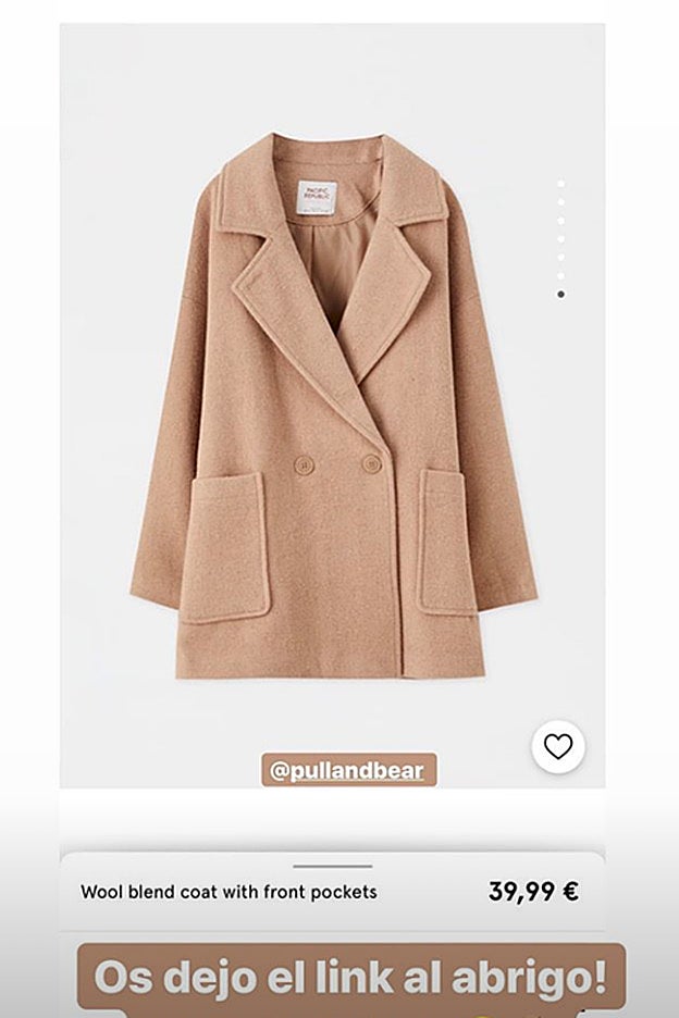 El abrigo de paño de Pull&Bear que eligió Mery Turiel.