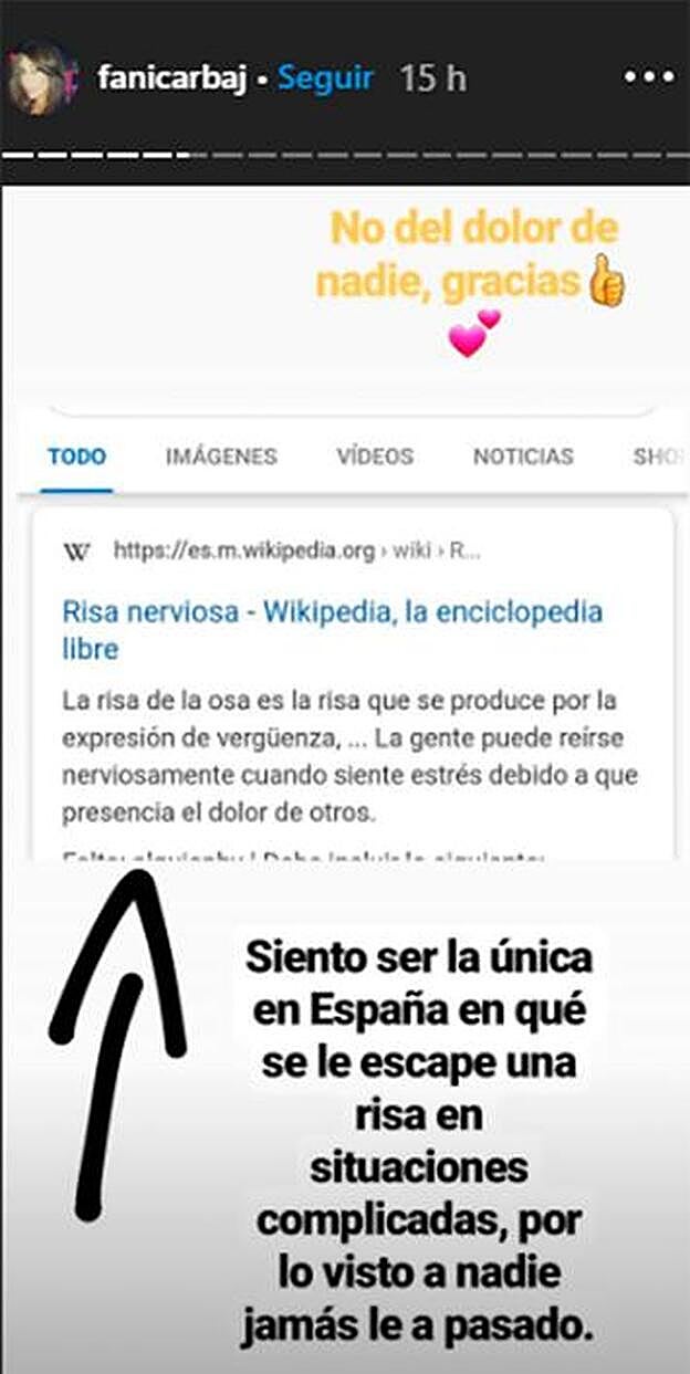 Esta es la explicación de Fani en su cuenta de Instagram.