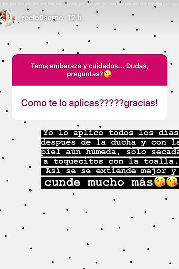 Rocío Osorno ha revelado a sus seguidores su mejor truco para prevenir las estrías y reducirlas durante el embarazo.