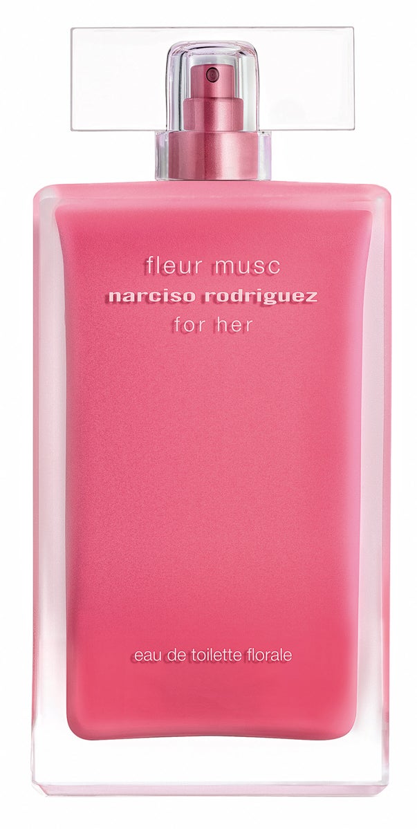 Un ramo de flores recién cortadas abraza su corazón de almizcle. For Her Fleur Musc Florale de Narciso Rodriguez (106 €).