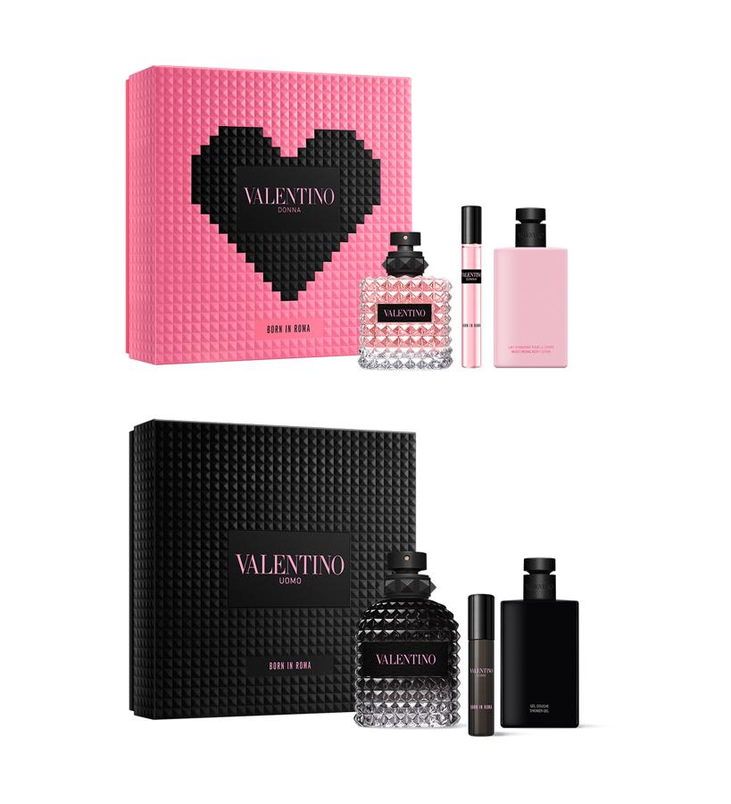 ¿De gustos sibaritas? No te conformes con un perfume, hazlo a lo grande con un cofre del tesoro. Estos contienen un jugo exquisito en un frasco no menos exquisito, una miniatura y una crema corporal. Born in Roma Donna (98 €/100 ml) & Born in Roma Uomo (60 €/100 ml)de Valentino.