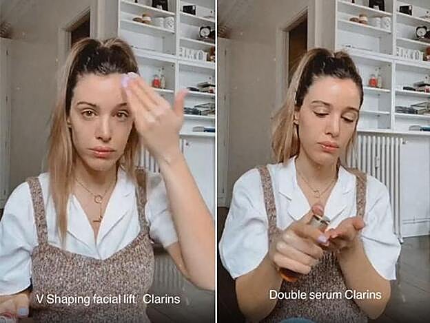 En su último vídeo ha mostrado los dos productos de Clarins con los que prepara su rostro antes del maquillaje.