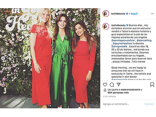 La naturópata de Gwyneth Paltrow y Penélope Cruz en unos meses pasará consulta en el centro tacha Beauty.