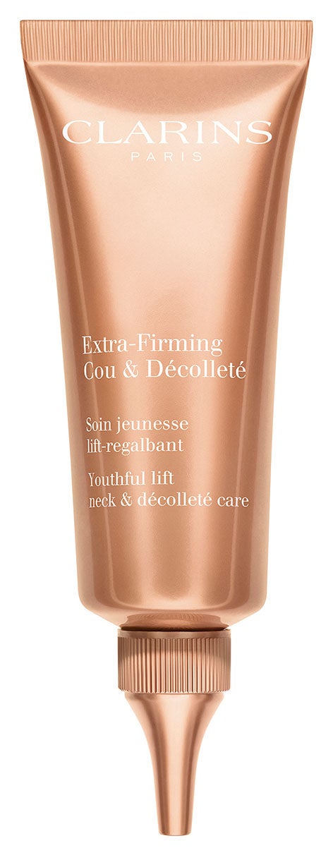 Extra-Firming Crema Juventud Cuello y Escote de Clarins (84 €).