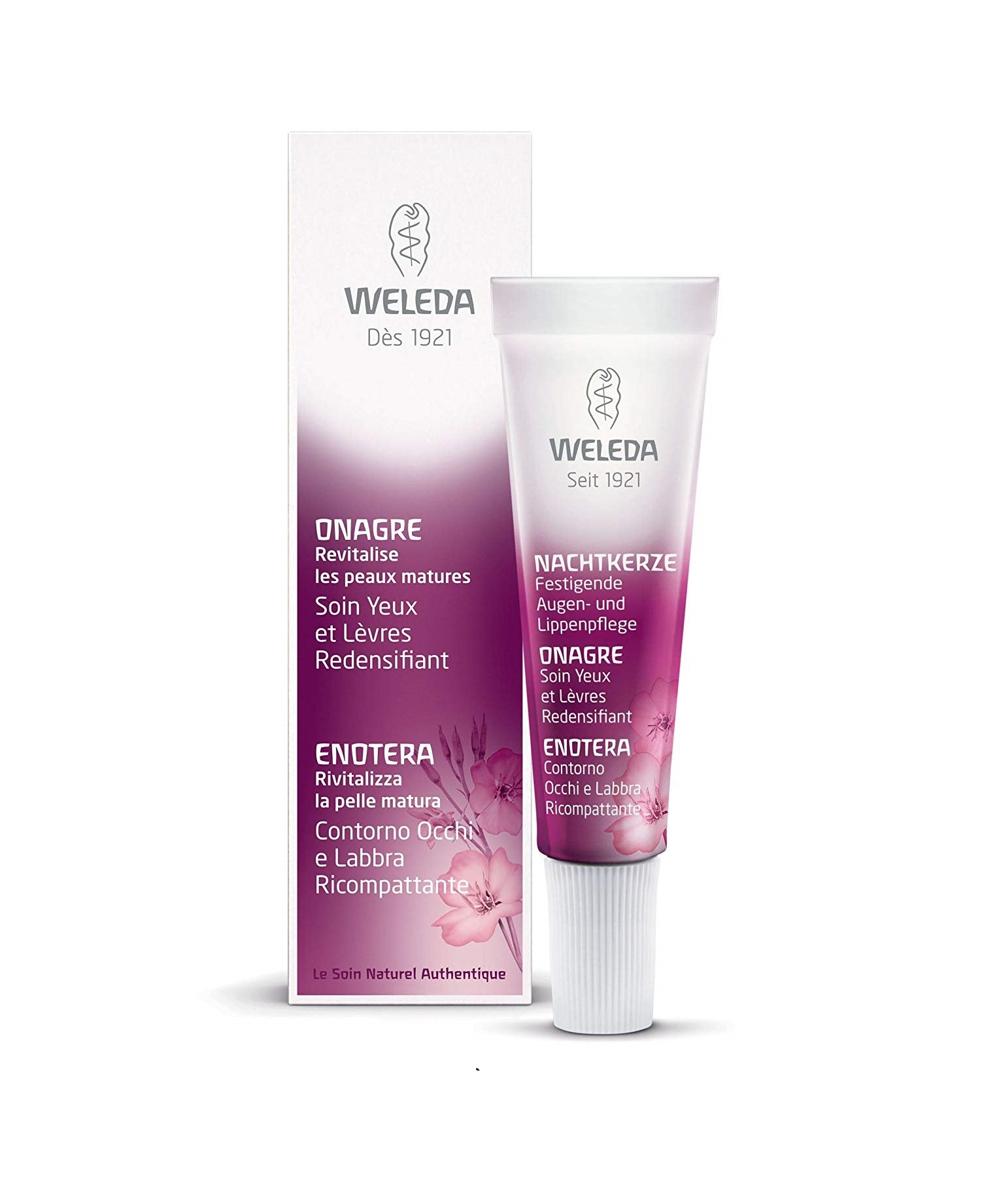 El aceite de onagra, el aceite de nuez y el extracto de hierba del tigre de la  Weleda Onagra Reafirmante de Ojos y Labios  (31,94 euros en Amazon), reducen las arrugas profundas y fortalece la piel fina y delicada.