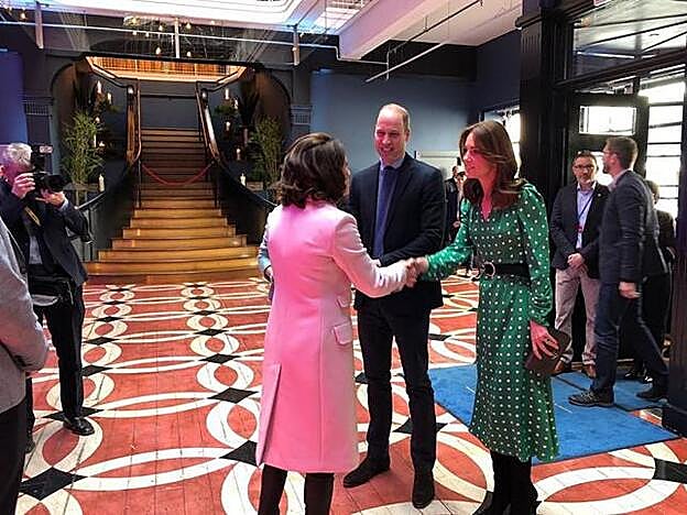 La Duquesa, en otro momento de la visita.