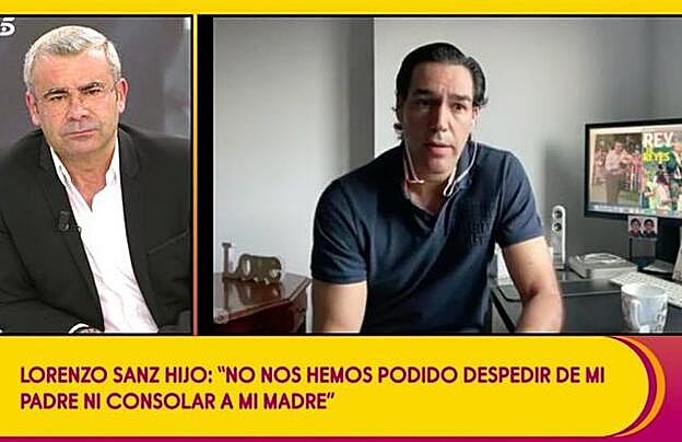Lorenzo Sanz hijo durante su conexión con 'Sálvame'.