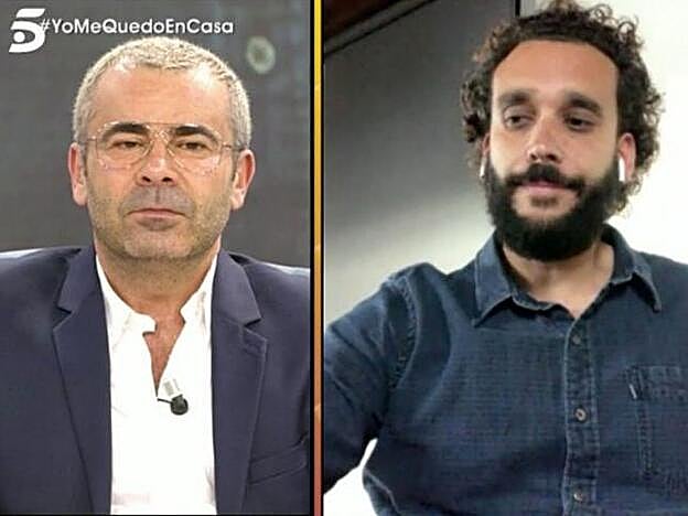 Jorge Javier Vázquez y Spiriman durante la conexión en 'Sálvame'.