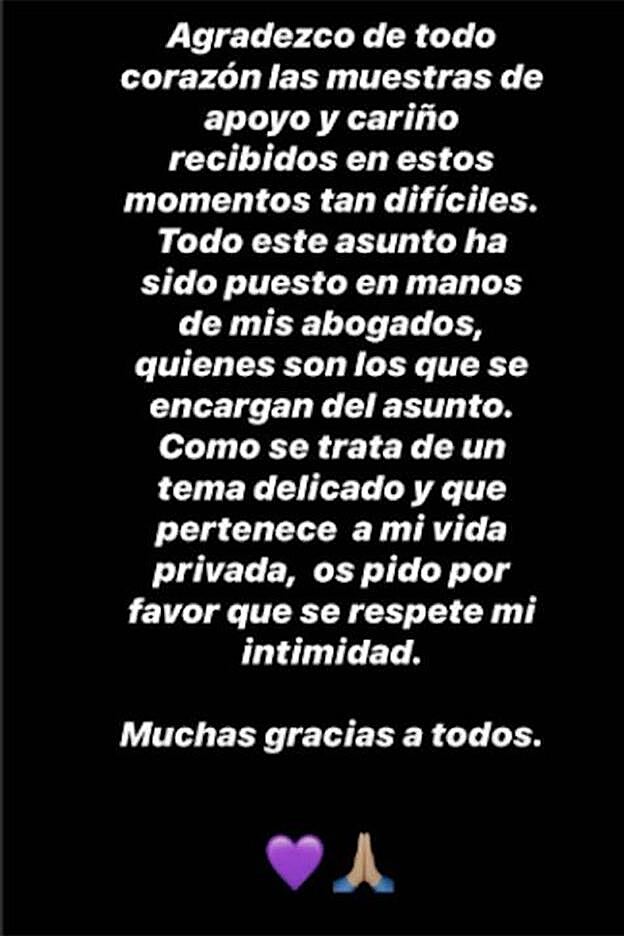 Goicoechea rompe su silencio con este comunicado tras conocerse que ha sido víctima de malos tratos a manos de River Viiperi.