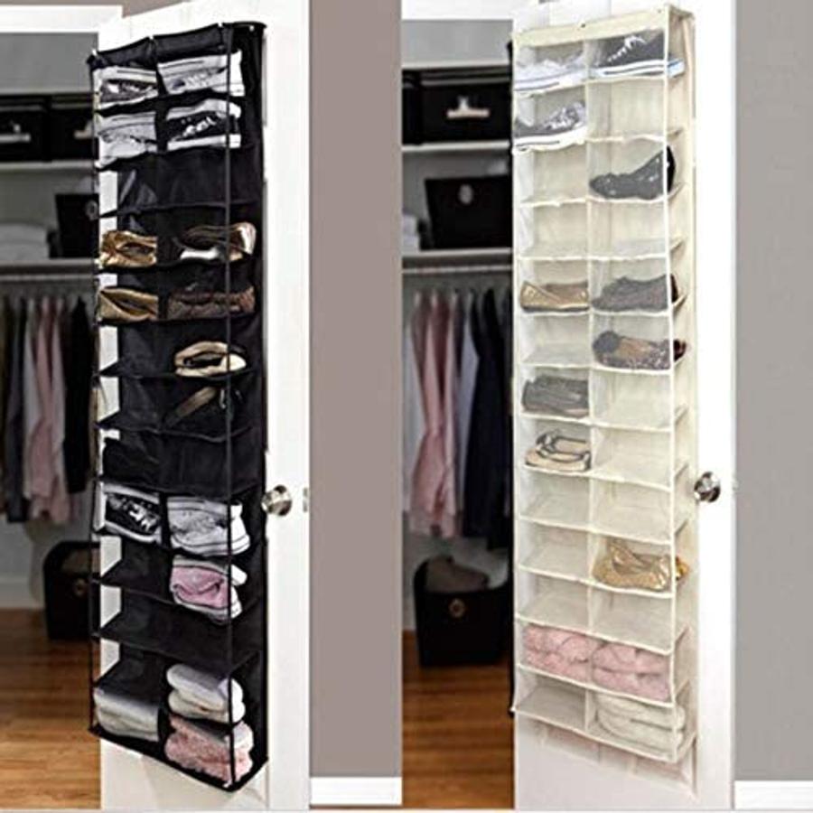 Son unos  organizadores perfectos para colgar en las puertas  y así ahorrar espacio en el armario. Su gran número de departamentos lo hacen súper práctico para guardar una gran cantidad de zapatos.