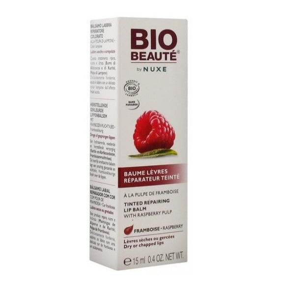 Con certificado bio, este  bálsamo de Nuxe Bio Beauté  repara los labios y deja un color (y un sabor) a frambuesa que no podrás olvidar. (9,90 euros).