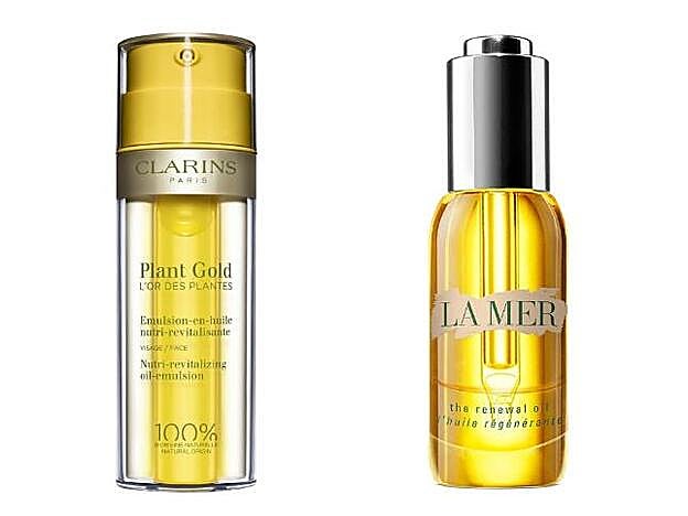 1. CLARINS Plant Gold L’Or des Plantes (65 €). 2. LA MER The Renewal Oil (195 €).