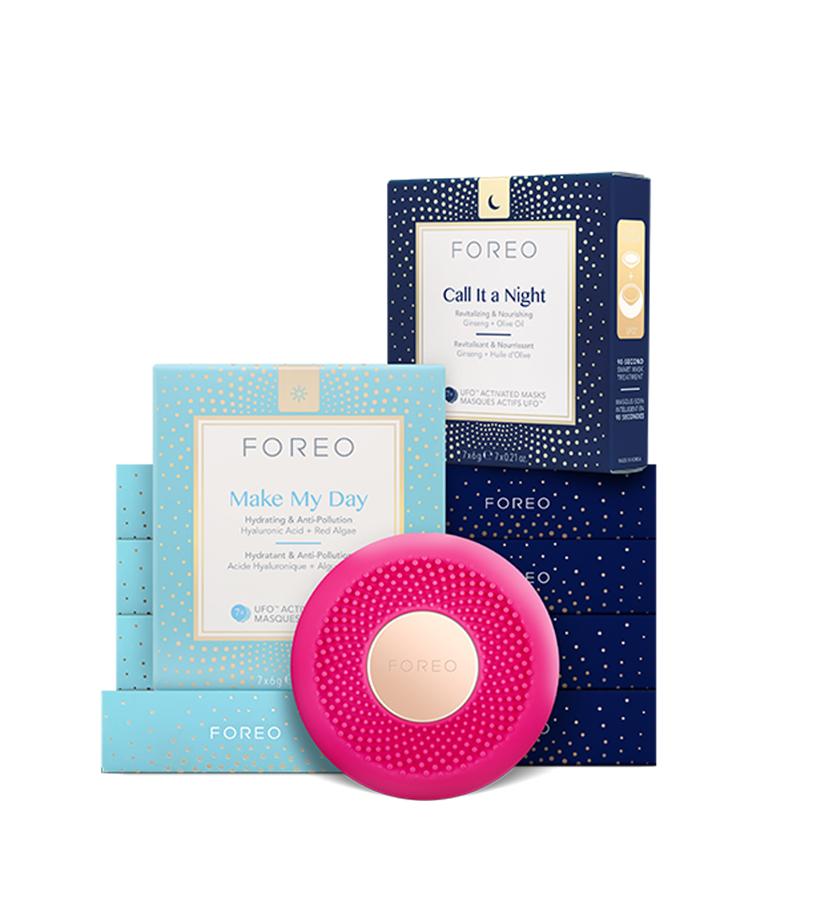 Este pack pack contiene el dispositivo de aplicación de mascarillas UFO mini, cinco mascarilals Make My Day Mask y otras cinco Call It a Night Mask. La marca donará a la Asociación Solidaridad con Madres Solteras (ASMS) los beneficios que obtenga por la totalidad de sus ventas nacionales en Foreo.com hasta el domingo 3 de mayo. The Mini Max de Foreo (159 €).