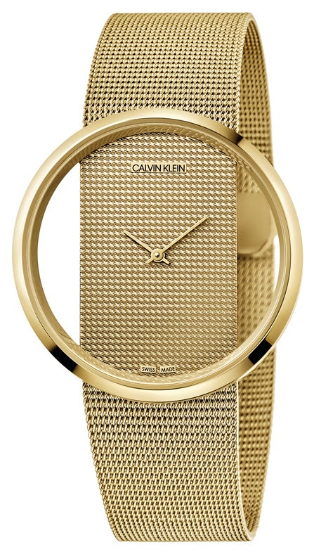 Reloj con correa de malla metálica, de Calvin Klein (299 €).