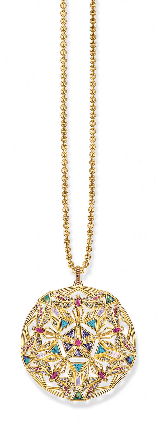 Colgante de plata bañada en oro con piedras engastadas, de Thomas Sabo (498 €).