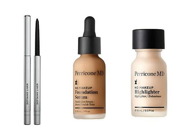 1. RevitaLash Defining Liner: 21€. 2. Perricone MD No Makeup Foundation Serum: 55€. 3. Perricone MD No Makeup Highlighter: 35€.