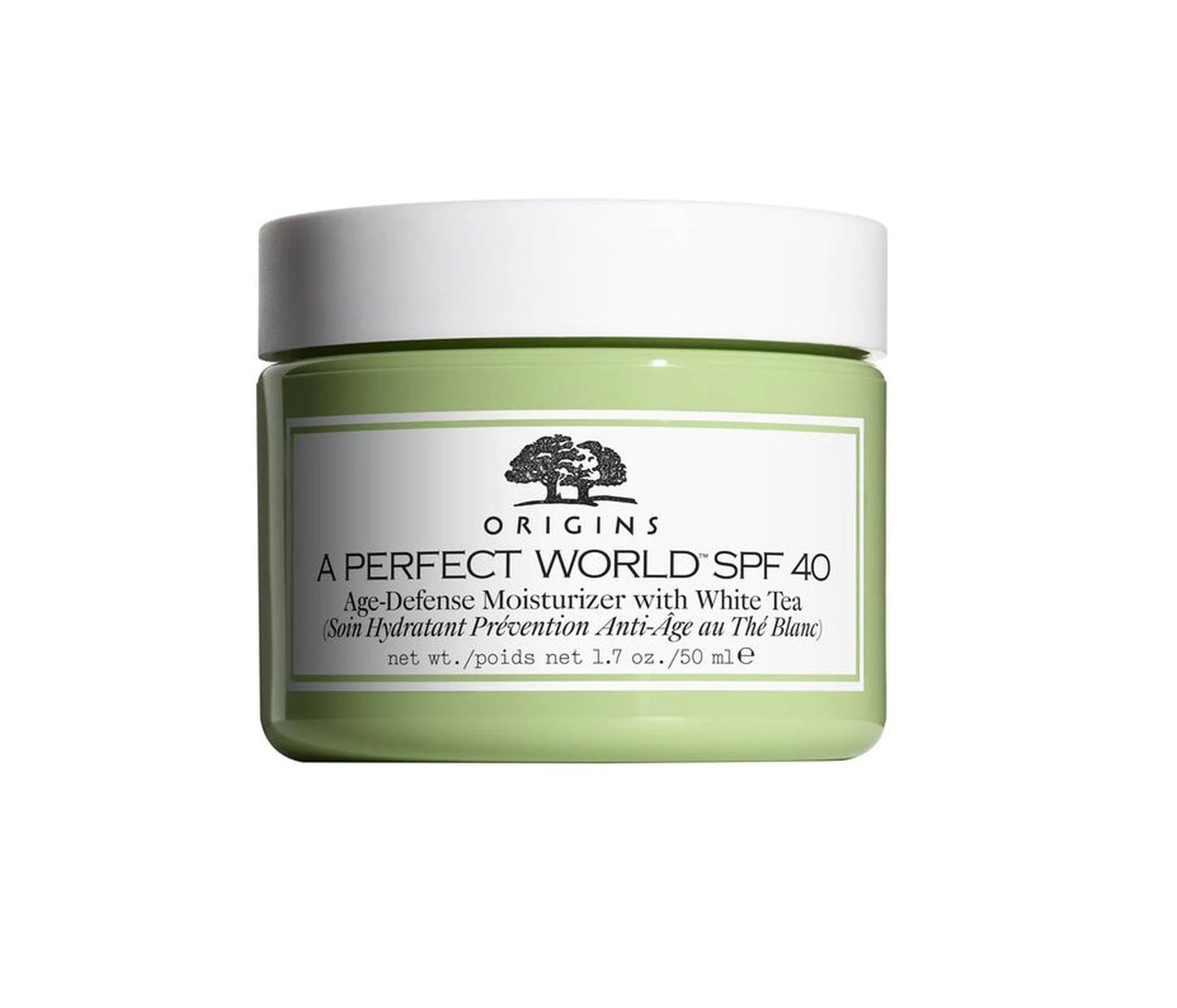 Si de algo puede presumir la crema  A Perfect World de Origins  es de unos ingredientes naturales de altura, como el té blanco o el extracto de Edelweiss y abedul. Tiene SPF 40 y en tan solo cuatro semanas el aspecto de las piel (y sus imperfecciones como granitos, rojeces o poros) mejorará visiblemente. (49,95 euros).