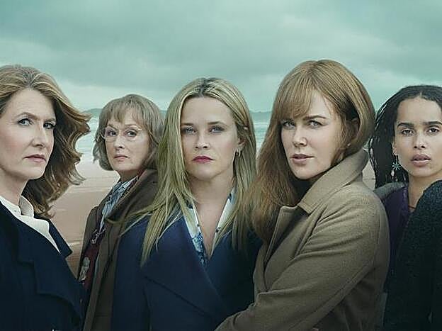 Con Nicole Kidman, Meryl Streep, Zoe Kravitz y Laura Dern, en 'Little Big Lies'