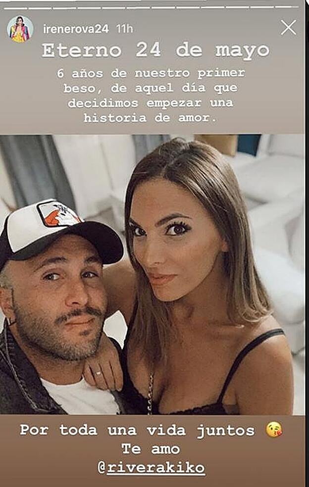 Así ha felicitado Irene a su marido por el sexto aniversario de su primer beso.