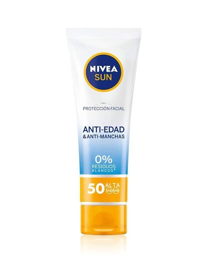 La  Nivea Sun Protección Facial  es un fotoprotector de lujo a precio low cost (7,50 euros). La coenzima Q10 funciona como una crema antiedad y su protección SPF 50 combate las líneas de expresión del rostro. Además es anti manchas y deja una sensación suave y sedosa en el rostro.