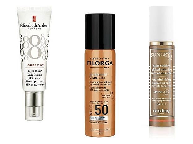 1. ELIZABETH ARDEN Great 8 SPF35 (40 €). 2. FILORGA UV-Bronze