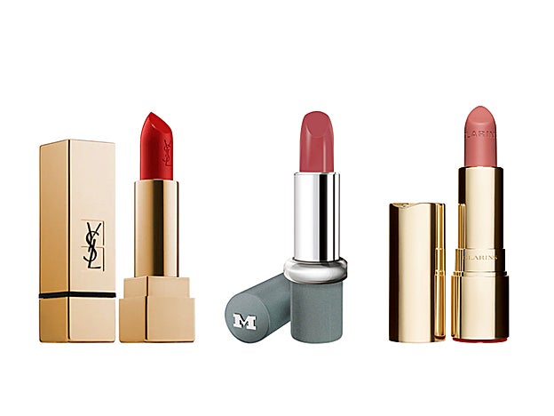 Rouge Pur Couture de Yves Saint Laurent (38,55 €). Cherry Crush de Mavala (19,07 €). Joli Rouge Velvet de Clarins (27 €).