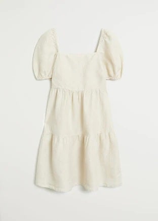 Vestido popelín acampanado de Mango. (39,99 euros).