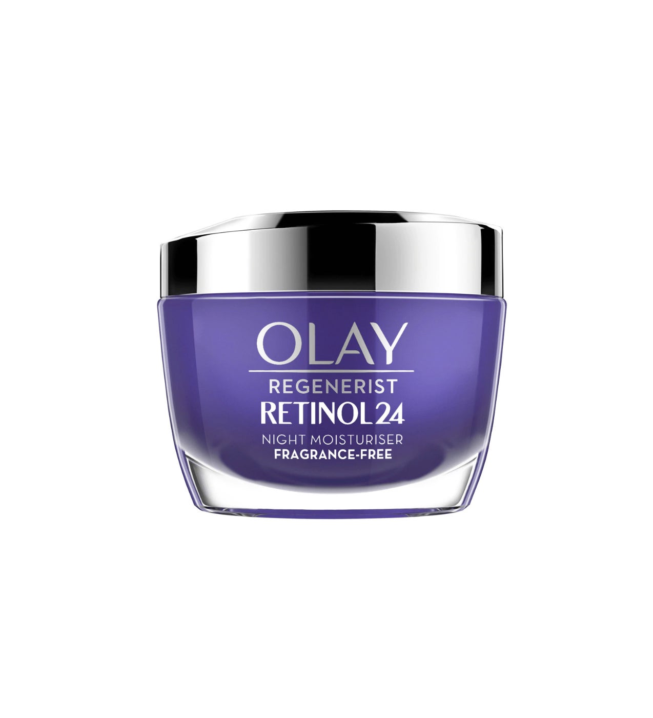 Combina complejo retinoide y la vitamina B3, dos de los ingredientes más potentes para el cuidado de la piel. Mantiene la piel hidratada durante 24 horas, mejora la apariencia de las líneas de expresión, las arrugas, las manchas y los poros abiertos; aporta suavidad y la luminosidad, y reafirma en la firmeza de la piel y en las manchas y los poros. No contiene colorantes artificiales, fragancias ni aceites.  Regenerist Retinol24 Crema Hidratante de Noche de Olay  (34,99 €).