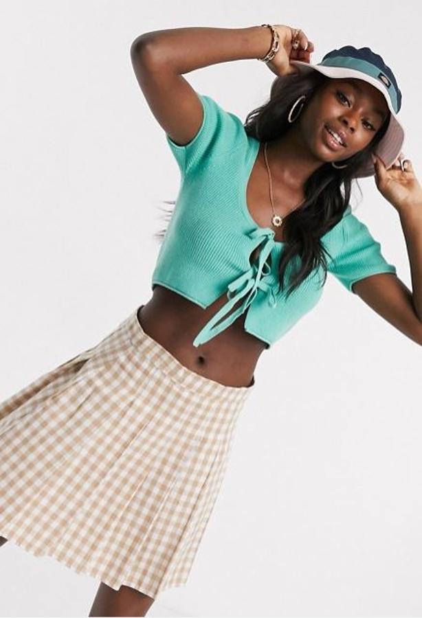 Minifalda plisada  de cuadros, de Daisy Street (30,99 euros).