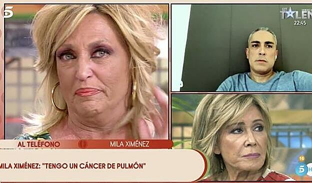 Lydia Lozano y Mila Ximénez durante la llamada en la que Mila anuncia el diagnóstico de su cáncer.