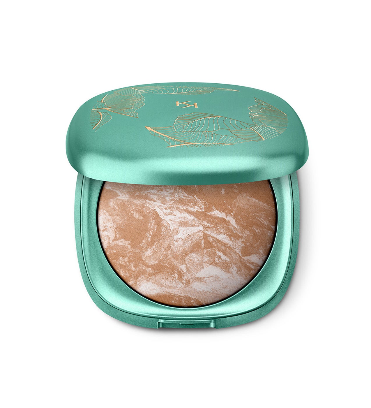 Su amaño maxi hace que estos polvos bronceadores no solo proporcionen el efecto besado por el sol en el rostro, sino que también los hacen aptos para sublimar piernas, escote y brazos. Es aconsejable aplicarlos con una brocha de pelo largo y flexible. Unexpected Paradise Bronzer de Kiko Milano (22,99 €).