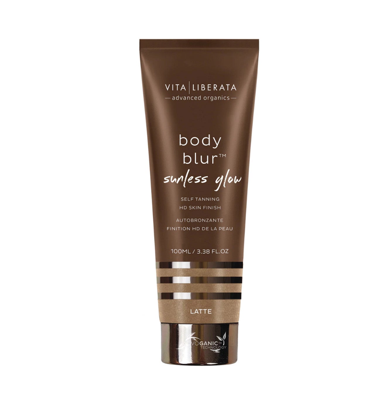 Incorpora la tecnología body blur TM, que minimiza el enrojecimiento, cubre las imperfecciones y suaviza la piel. Además, no solo funciona como maquillaje sino que también lo hace como autobronceador, por lo que los resultados perduran hasta cinco días. Su fórmula también incorpora manteca de karité orgánica, que es muy hidratante.  Maquillaje de Cuerpo Body Blur Sunless Glow Vita Liberata  (37,90 €).