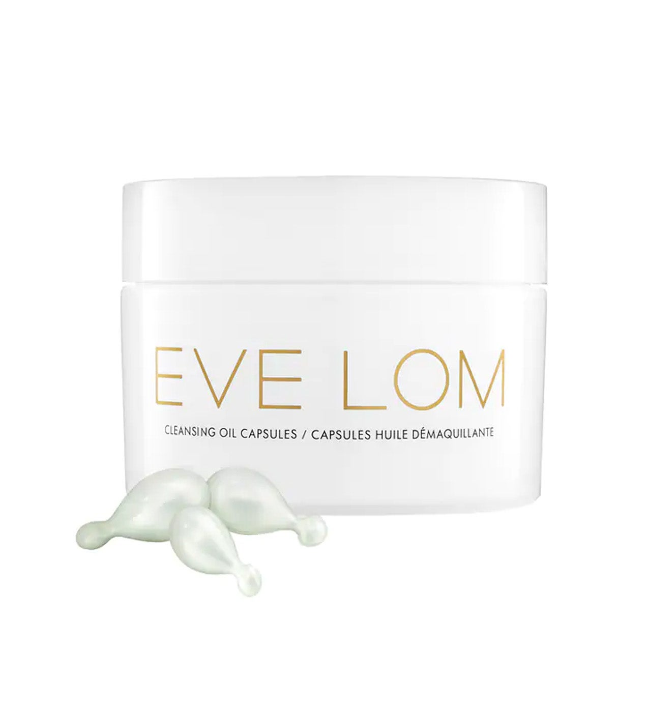 Formuladas con ácidos grasos omega esenciales y la icónica mezcla de aceites vegetales de la marca (eucalipto, clavo, manzanilla egipcia y lúpulo), son 100% biodegradables. Eliminan todas las impurezas y dejan la piel suave, flexible e hidratada hasta 12 horas después de la aplicación.  Cápsulas Cleasing Oil de Eve Lom  (64,95 €).