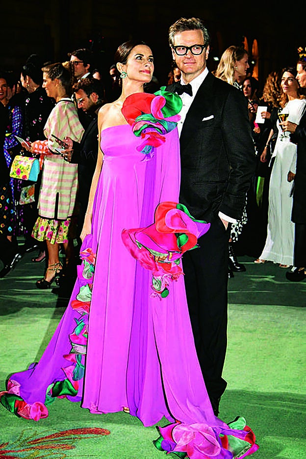 Con Colin Firth en la semana de la moda de Milán;