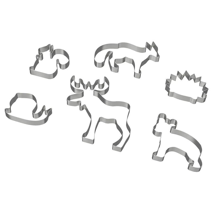 Con formas de animales, este set de seis cortapastas en gris plata tiene un precio de 4 euros.