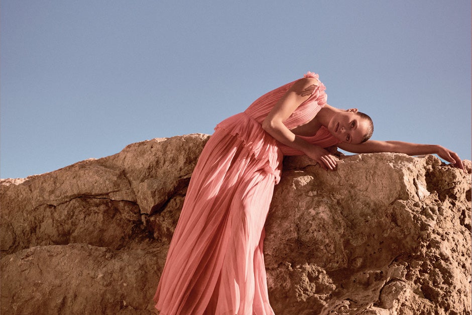 Vestido plisado de seda, de Philosophy di Lorenzo Serafini.