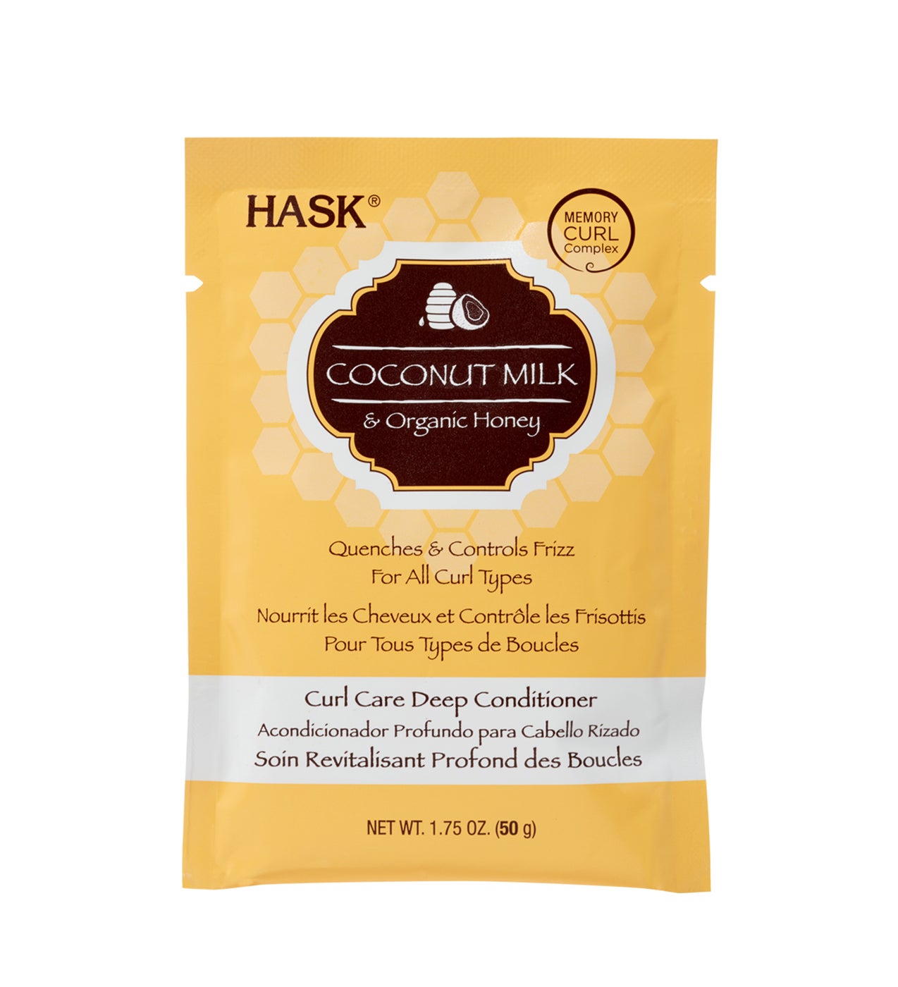 Formulado con aceites exóticos e ingredientes exóticos, este bálsamo acondicionador hidrata y nutre y facilita el peinado sin enredos ni tirones. Libre de sulfatos, parabenos, pftalates, alcohol seco, gluten y colorantes artificiales que dañan el pelo, tiene un fresco aroma a coco. CoconutMilk Honey Deep Conditioner de Hask (2,99 €).