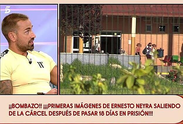 Así mostraba 'Sálvame' la salida de la cárcel de Neyra.