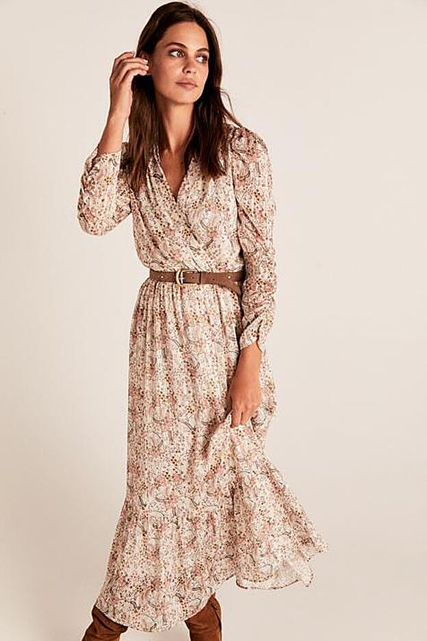 Este es el vestido de Slow Love para Cortefiel que Sara ha escogido para la presentación de la marca.