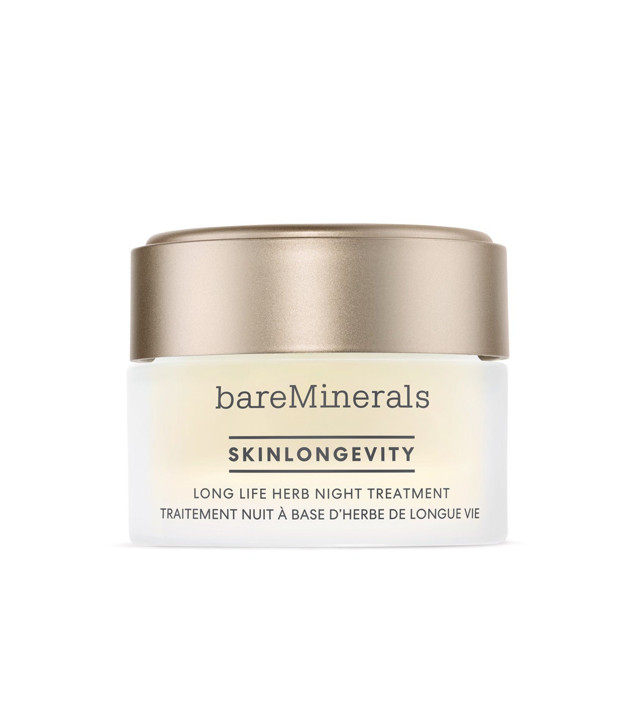 Mejora la textura de la piel e incrementa su luminosidad con ayuda de la hierba de la longevidad mejorada y extractos botánicos como la amapola de California, que es rica en antioxidantes. También fortalece la función barrera de la piel para resistir los daños diarios y reducir los signos visibles del envejecimiento. Skinlongevity Long Life Herb Night Treatment de BareMinerals (46 €).